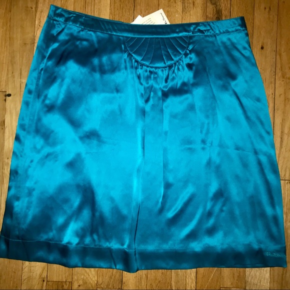 ❌SOLD❌Ben Sherman Emerald Green Silk Skirt XL - Picture 4 of 7